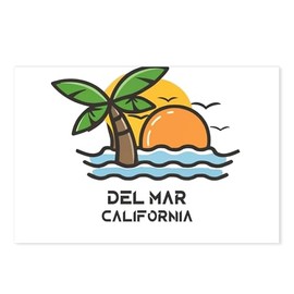 CafePress California Del Mar Postcards (Package of 8), 6"x4" Printed Note Card
