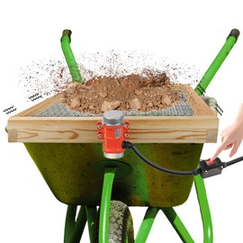 Soil Sifter with Vibration Motor and Switch for Gardening, Multi-Purpose Soil Screen Wooden Dirt Sifter,Sand Sifter for Use in Wheelbarrow,Compost Sifter,Garden Sieve