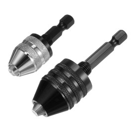 sourcing map 2pcs Drill Chucks, 0.3-3.6mm 0.6-8mm Capacity 3-Jaw Keyless Chuck with SDS-Plus Hex Shank for Impact Driver Cordless Drill