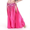 MUNAFIE Belly Dance Skirt Two Side Slit Satin Skirt Rose
