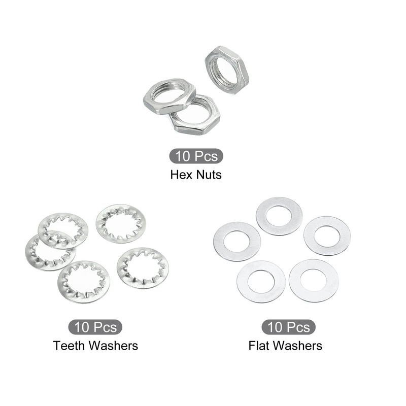 sourcing map 3.9" Lamp Pipe Kit with Lock Nuts Washers