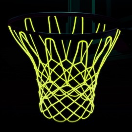 Glow Basketball Net 12 Loops Outdoor Basketball Nets Heavy Duty Net Replacement All Weather Anti Whip Nylon Light-Up Accessories for Pool Sports