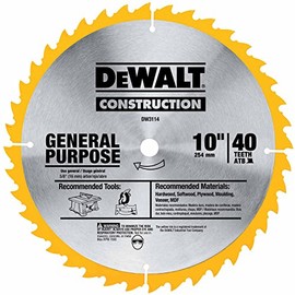DEWALT 10-Inch Miter / Table Saw Blade, ATB, Thin Kerf, 5/8-Inch Arbor, 40-Tooth (DW3114)