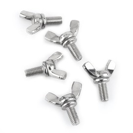 Hyuduo 5Pcs 8 Types M5 Butterfly Wing Nuts Assortment Kit, 304 Stainless Steel Wing Butterfly Screws Bolts Wingbolt Machine Fastener(M5*10Mm),Screw