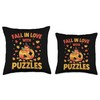 Fall in Love with Puzzles Thanksgiving Autumn Pumpkin Pie Throw