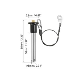 PATIKIL Quick Release Pin 5/16" x 1.97", Ball Locking Pin 304 Stainless Steel Quick Release Fastening Safety Locating Pins with Push Button 25 cm Lanyard Cable (8 x 50mm)