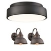 DIRYZON Outdoor Gooseneck Wall Sconce and Dimmable LED Ceiling Light