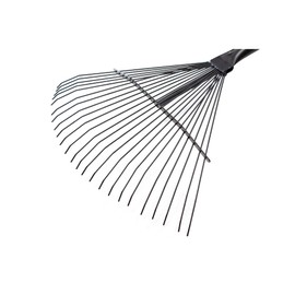 Bully Tools Heavy Duty Metal Leaf Rake - 24 High Carbon Spring Steel Tines with Fiberglass Handle, Thatching and Wide Lawn Rake for Leaves, Yard Debris and Garden Tool, 100% Made in The USA, 24-Inch