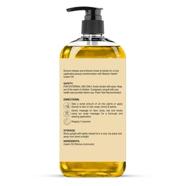 Botanic Hearth Castor Oil (8 fl oz) | 100% Pure & Hexane Free | Cold Pressed | Promotes Growth for Eyelashes, Eyebrows & Hair