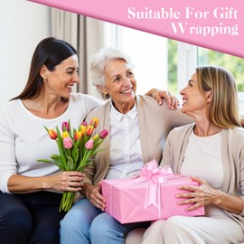 Pink Large Pull Bows for Gift Wrapping, 10 PCS 6-Inch Gift Bows Bulk with Instant Pull Design for Party Wedding Ribbon Bows, Wrapping Boxes or Flower Decorations, Gift Decorations