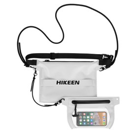 Hikeen Waterproof Dry Bag 2 in 1 Set with Screen Touch, Removable, IP68 Fully Waterproof, Adjustable Waist, Waist Backpack, Underwater Photography, Waterproof Backpack, Suitable for Swimming and