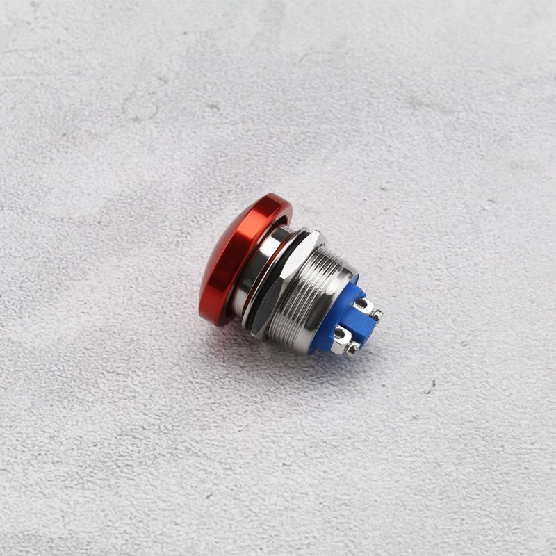 VGOL 2Pcs Red Mushroom Head Button Switch Waterproof Push Button