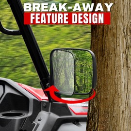 A & UTV PRO Wider Side Mirrors for Honda Pioneer 1000 2016-2024, Adjustable Folding Breakaway Convex Side Rear View Mirrors Accessories, Replace OEM # 0SV05-HL4-202, 2PCS
