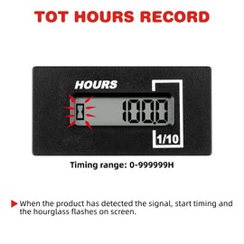 RileyFine RQ-HM037B Digital Hour Meter,TOT Timing,AD/DC 6-250V, Data Stored,Used for Gasoline Engine Equipment Such as Generators,Lawn Mowers,Motorcycles,Chainsaws,Compressors, ATV, etc (DC)
