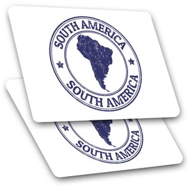 Rectangle Stickers (Set of 2) 10cm - South America Map Travel Argentina Fun Decals for Laptops,Tablets,Luggage,Scrap Booking,Fridges, #5399