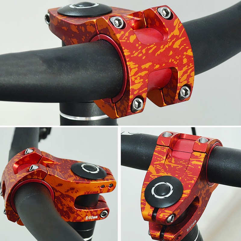 LUNJE 31.8/35x35mm Aluminum Alloy Bicycle Bar Stem Hollow Cycling Short