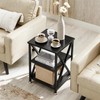 TooCust Square End Table with Storage Shelf, 16" D X
