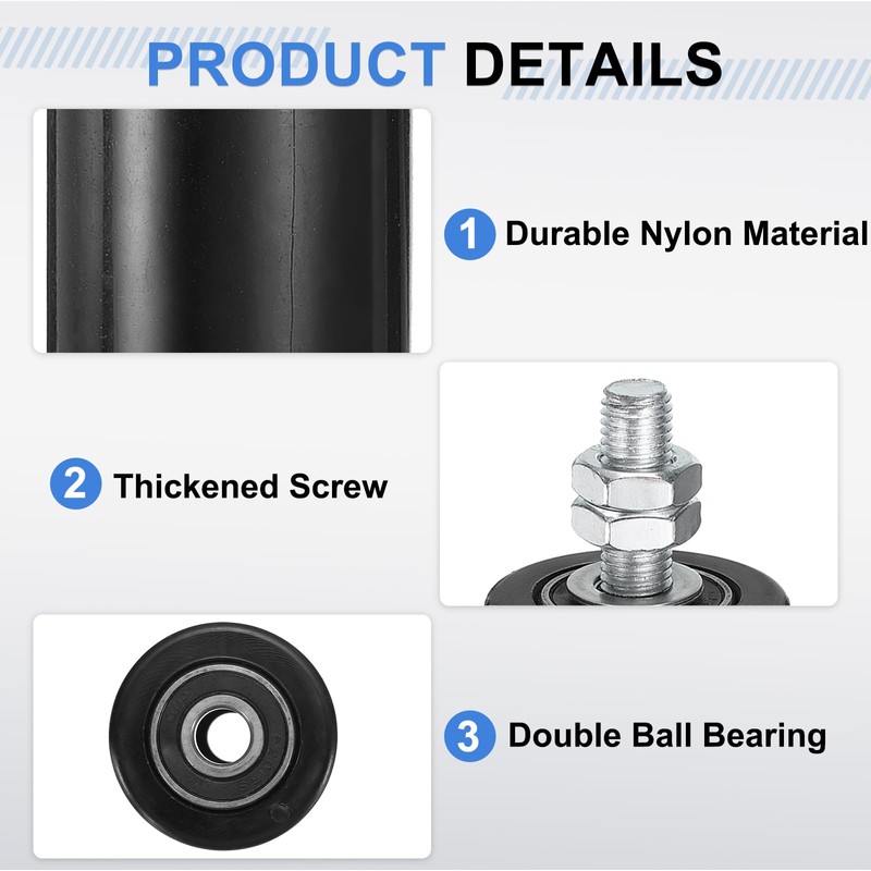 uxcell 2Pcs Slide Gate Guide Roller, 4" Nylon Rollers Gate