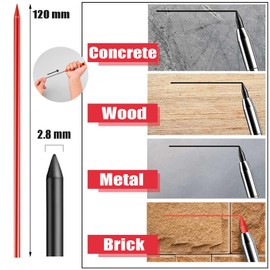 36Pcs Tracer Pencil Refills, 2.8 mm Tracer Pencil Refills Black Yellow Red, Joiners Pencil Tracer Replacements, Solid Deep Hole Pencils for Architect Construction Building Carpentry Work