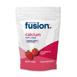 Bariatric Fusion Strawberry Blast bariátrica multivitamínico masticable suave para pacientes de cirugía postbariátrica, incluyendo bypass gástrico y g