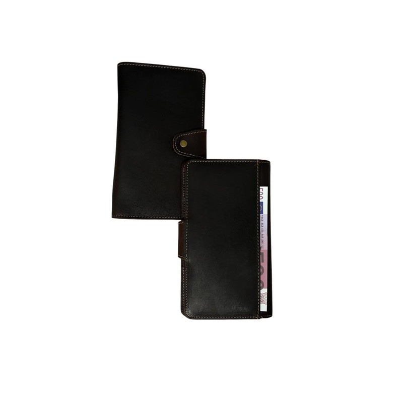 ABELE Large Genuine Full Grain Leather Passport Holder, ID Display,