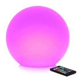 Mr.Go 12-inch Rechargeable Color-Changing LED Ball Light Globe Orb Lamp w/ Remote, Home Kids Room Adult Bedroom Bar Table Patio Pool Party Dimmable Nightlight Relax Mood Lighting Decoration
