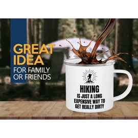 Flairy Land Hiking Camper Mug 12oz - Hiking Is Expensive - Hiking Buddy Gift Hobby Outdoor Man Nature Travel Adventure Camping Backpacker