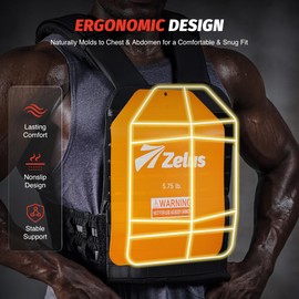 ZELUS 2 Weighted Vest Plates, 5.75 lb. Curved Weight Vest Plates for Workout, Steel Tactical Weight Plates for Vest with Clear Markings, Ergonomic Training Plates for Running Training CrossFit, Orange