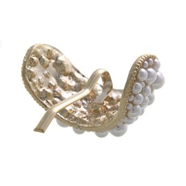 VingTAINE H7182 Pearl Curve Hair Cuff, Pony Hook, Easy Arrangement, Hair Accessories, White