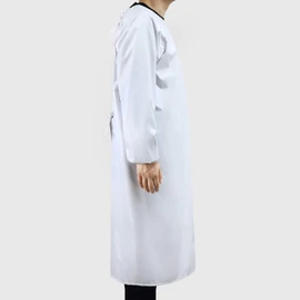 Surblue Waterproof Apron Long Sleeves, 47" Plus Size Aprons, Heavy Duty Smock Overalls for Lab Work, Cleaning, Work Shop, Dishwashing, Dog Grooming, White