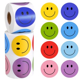 1500 Pieces Happy Smile Face Decal Small Happy Face Decal Mini Motivational Stickers Colorful Incentive Stickers Behavior Chart Stickers for Student (Bright Color, 2 Inch)