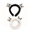 GUEDKIKL 2Pcs Women's Panda Headband Plush Panda Ears Costume Headband