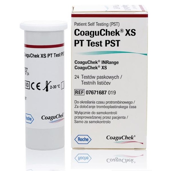 CoaguChek XS PT PST Test Strips (1 vial of 24)  - Expiry 2025-05-31