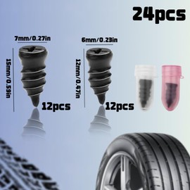 SWTYExt 24 Pieces Tyre Repair Kit Car Tyre Repair Kit Car Tyre Repair Kit Repair Pneu Pour Convient Aux Voitures Motos - Grands et Petits