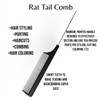 Professional Rat Tail Comb for Hair Styling, Parting, Coloring (Black)