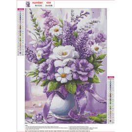 MXJSUA Purple Bouquet 5D Diamond Painting Kits for Adults, Flower Vase Diamond Art Kits for Beginner, DIY Full Round Drill Diamond Dots Gem Art Kits for Home Wall Decor 30x40cm