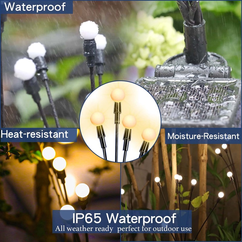 TONULAX Solar Garden Lights - Upgraded Solar Swaying Light, Sway
