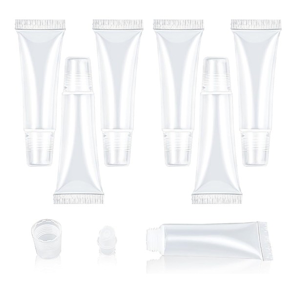 BIRLOZA Empty Tubes Lip Gloss Tubes, Pack of 6 Transparent