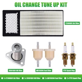 Podoy Golf Cart Tune Up Kit Compatible with EZGO TXT Medalist 4 Cycle 295cc/350cc 1994-2005 with 72368G01 Air Filter 26591G01 Oil Filter AM116304 Fuel Filter Spark Plug