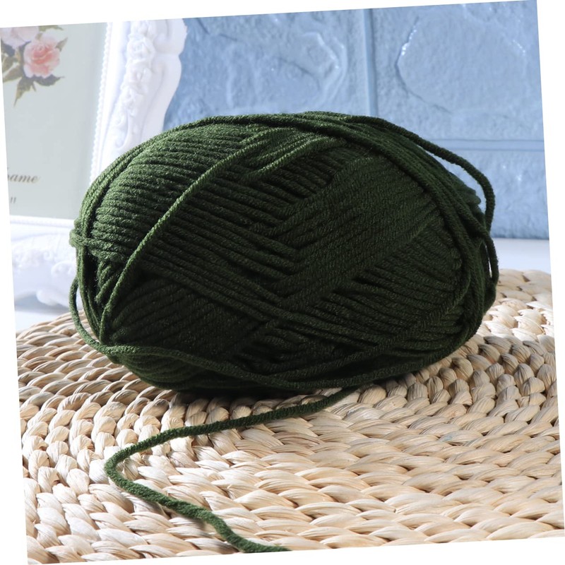 SEWACC Milk Cotton Yarn Soft Army Green Chunky Knitting Yarn
