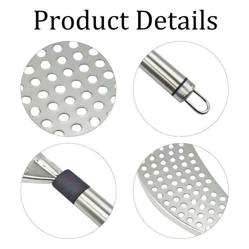Crescent Pot Strainer Stainless Steel Handheld, Versatile Kitchen Tool for
