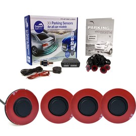 Dolphin Automotive DFM400F Front Parking Sensors With Longer Leads. Flush Fit OEM Style 4 Sensor Audio Alert Kit With Rocker Switch (Matt Black)