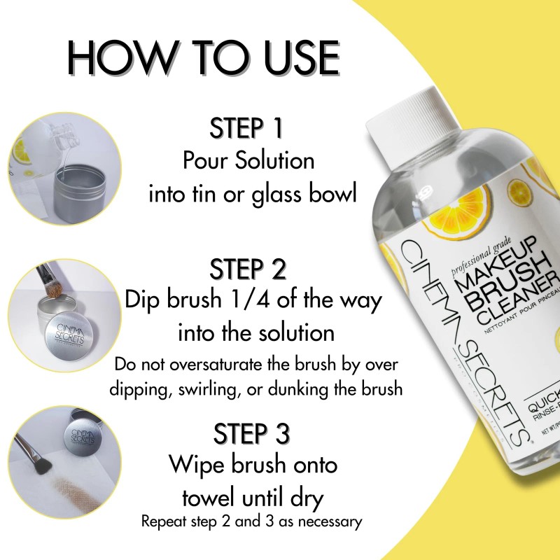 8 Fl Oz Makeup Brush Cleaner Tropical Lemon Scent Gentle
