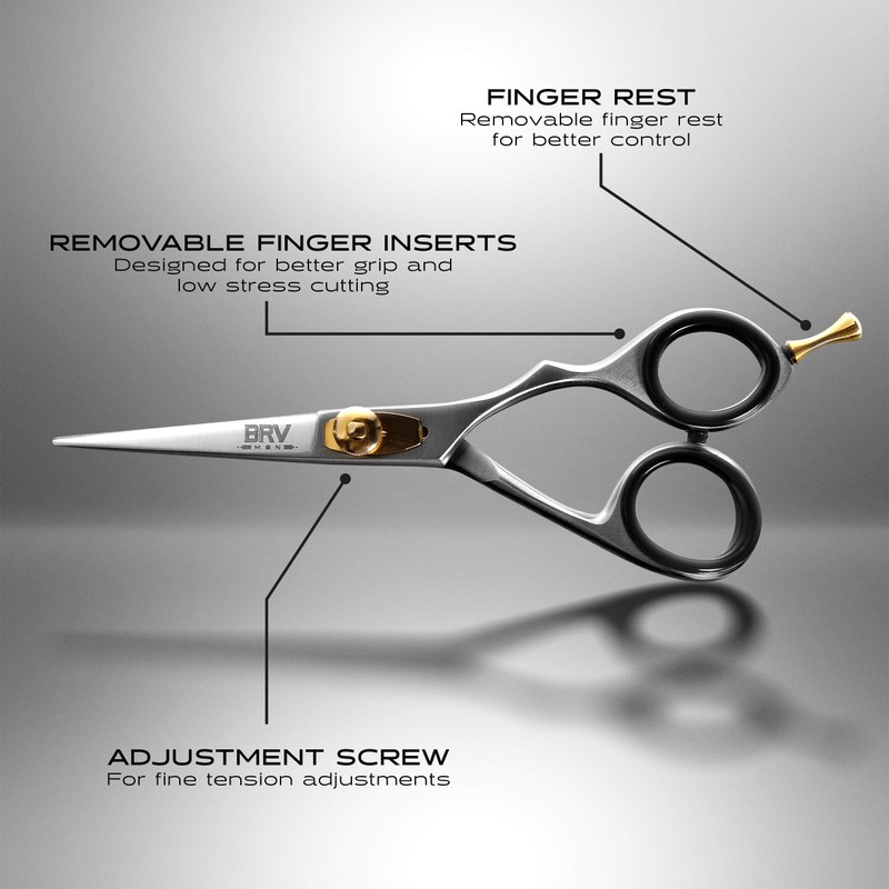 BRV MEN Professional Mustache & Beard Trimming Scissors - 5.5"