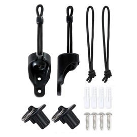 Indoor and Outdoor Sunshade Replacement Parts, Bungee kit and end Cover+2 Extension Ropes, More Durable and of Better Quality, Used for Coolaroo External Roller Blinds(Black, Bungee Kit)