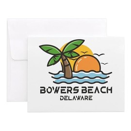 CafePress Delaware Bowers Beach 4.25" x 5.5" Notecards 10 Pack