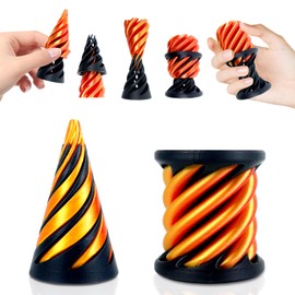 Gytera 2 Pack Impossible Cone Pyramid Passthrough Sculpture Fidget Toys Adults, 3D Printed Spiral Cone Toys for Kids - Stress Relief Desk Toy, Impossible Spiral Anxiety Relief Toys Decoration for Desk
