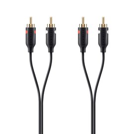 Belkin – with 2 Inputs and 2 RCA Audio Cables, Gold Plated Connectors – 2 m – black.