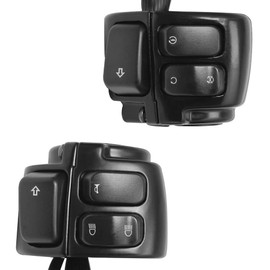 Riloer Motorcycle 1"/25mm Handlebar Switches Control and Wiring Harness, Black, Fit for 1996-2012 Compatible with Harley, Sportster, V-Rod Softail, Dyna