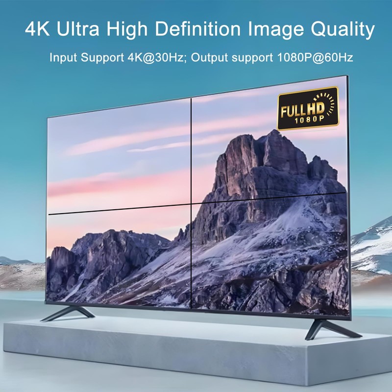 GGrozza Video Wall Controller, 4K 2X2 TV Wall Processor with